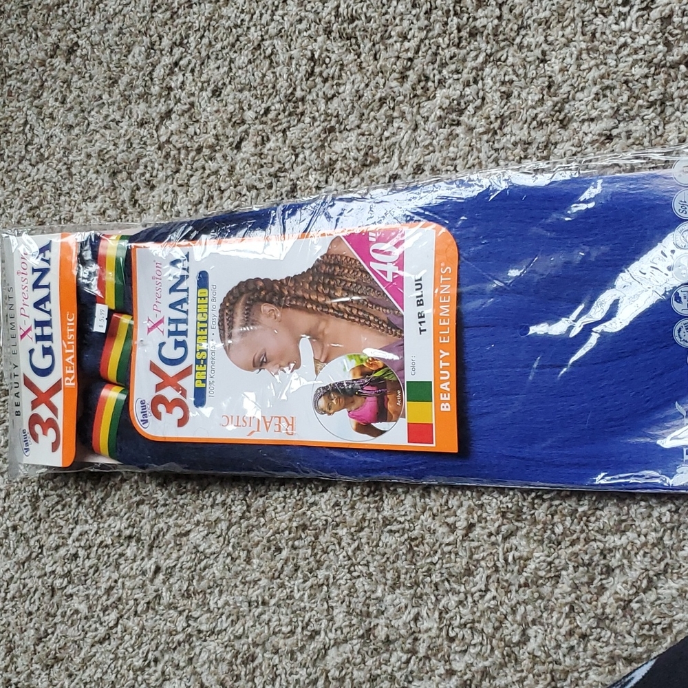 40in T1BBlue X-pression Ghana pre-stretched Braid Hair
